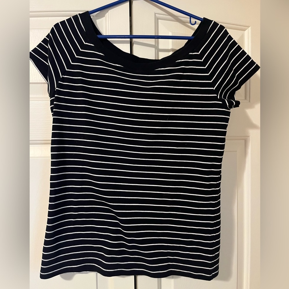 Black with white stripes top Lauren Ralph Lauren